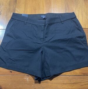 NWT JCREW Womens Clasic Casual Black 5" Khaki Chino Summer Dress Shorts Size 14